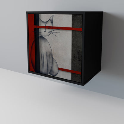 GRAY FIGURES 1-Door Sideboard in Black Finish