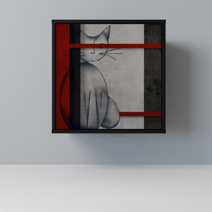 GRAY FIGURES 1-Door Sideboard in Black Finish