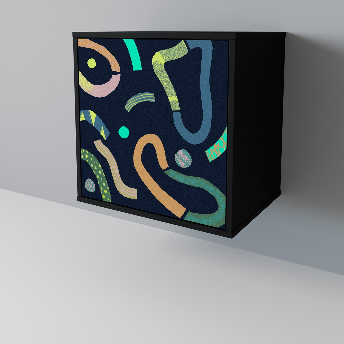 CONTRAST DANCE 1-Door Sideboard in Black Finish