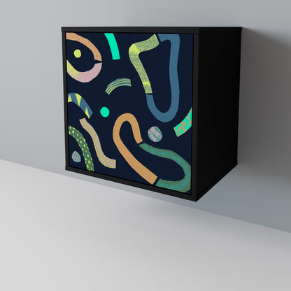 CONTRAST DANCE 1-Door Sideboard in Black Finish