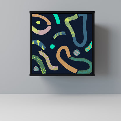 CONTRAST DANCE 1-Door Sideboard in Black Finish