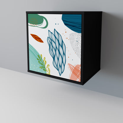 BOTANICAL HURRICANE 1-Door Sideboard in Black Finish