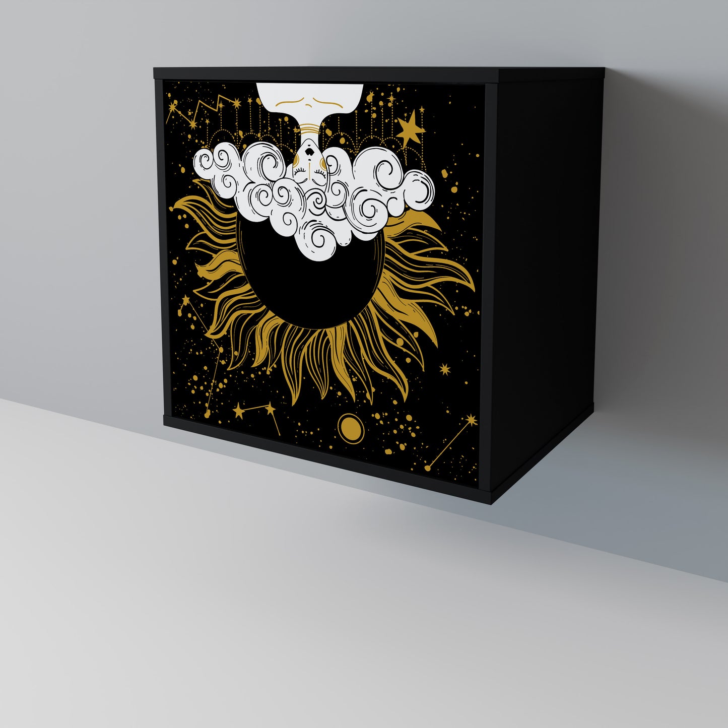 STELLAR CONSTELLATIONS 1-Door Sideboard in Black Finish