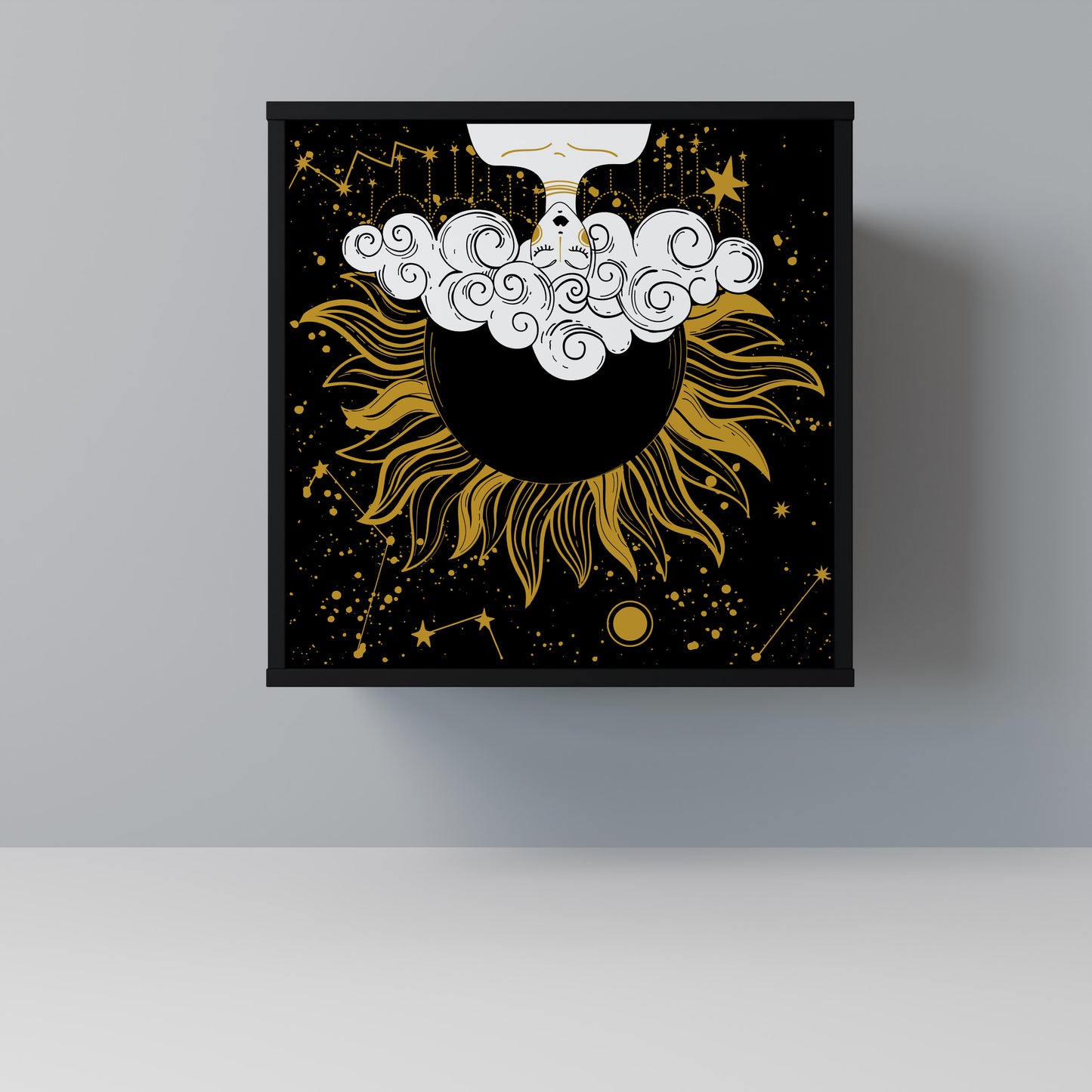 STELLAR CONSTELLATIONS 1-Door Sideboard in Black Finish