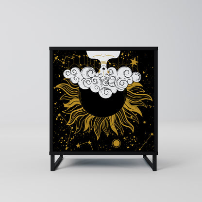 STELLAR CONSTELLATIONS 1-Door Sideboard in Black Finish