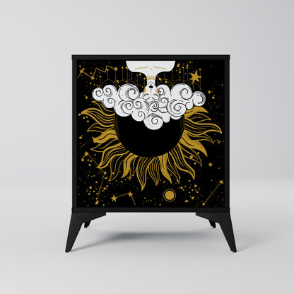 STELLAR CONSTELLATIONS 1-Door Sideboard in Black Finish