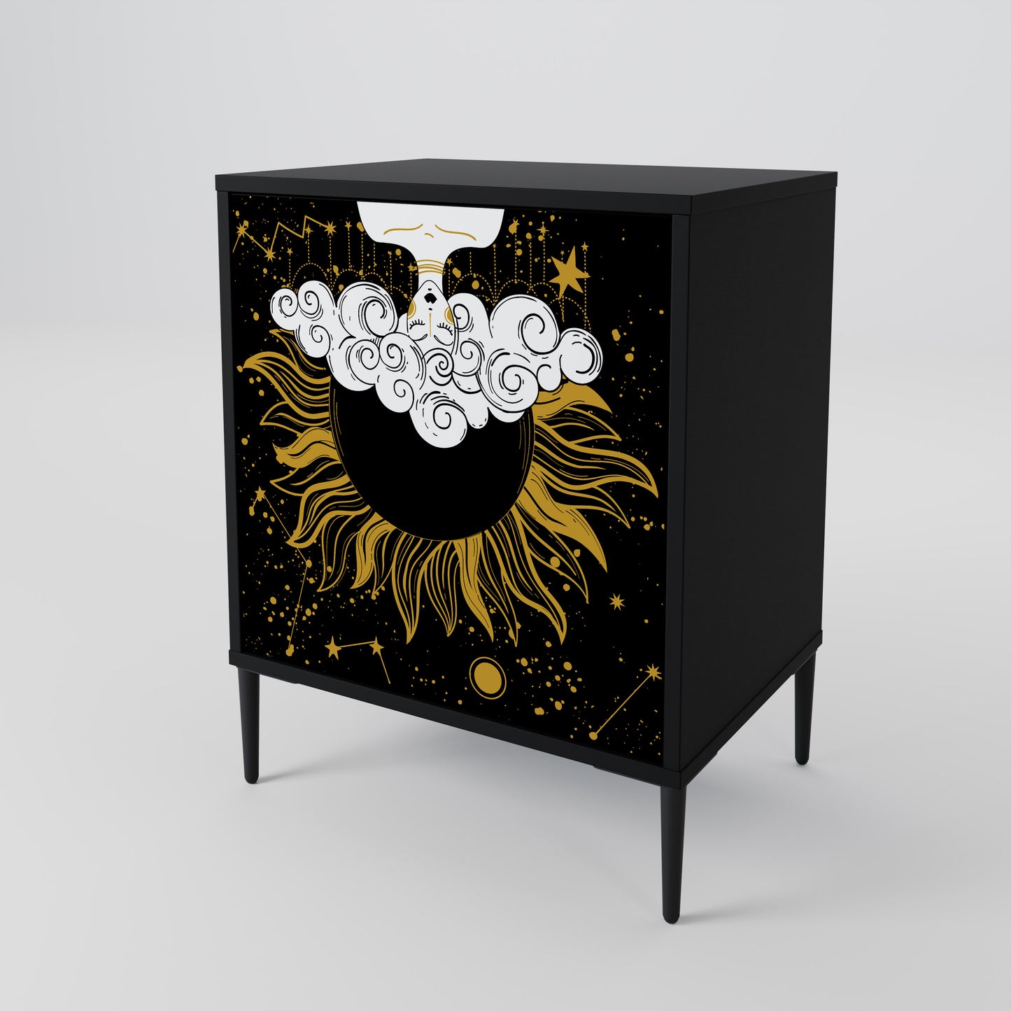 STELLAR CONSTELLATIONS 1-Door Sideboard in Black Finish