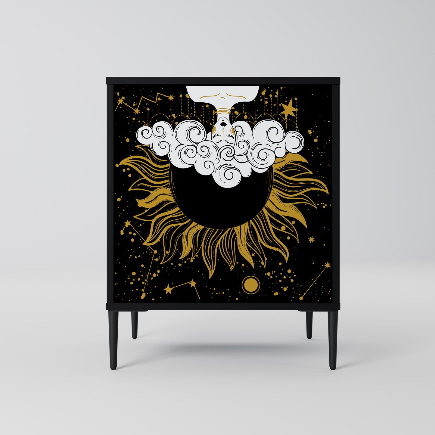 STELLAR CONSTELLATIONS 1-Door Sideboard in Black Finish