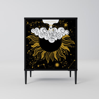 STELLAR CONSTELLATIONS 1-Door Sideboard in Black Finish