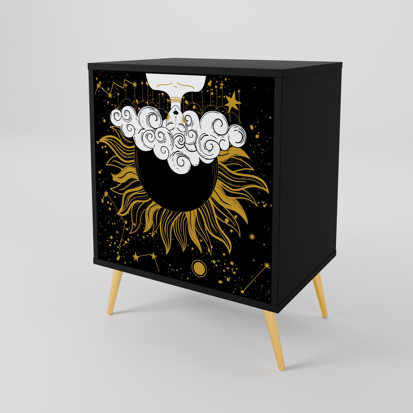 STELLAR CONSTELLATIONS 1-Door Sideboard in Black Finish