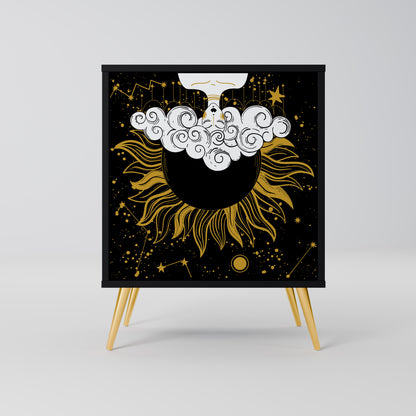 STELLAR CONSTELLATIONS 1-Door Sideboard in Black Finish