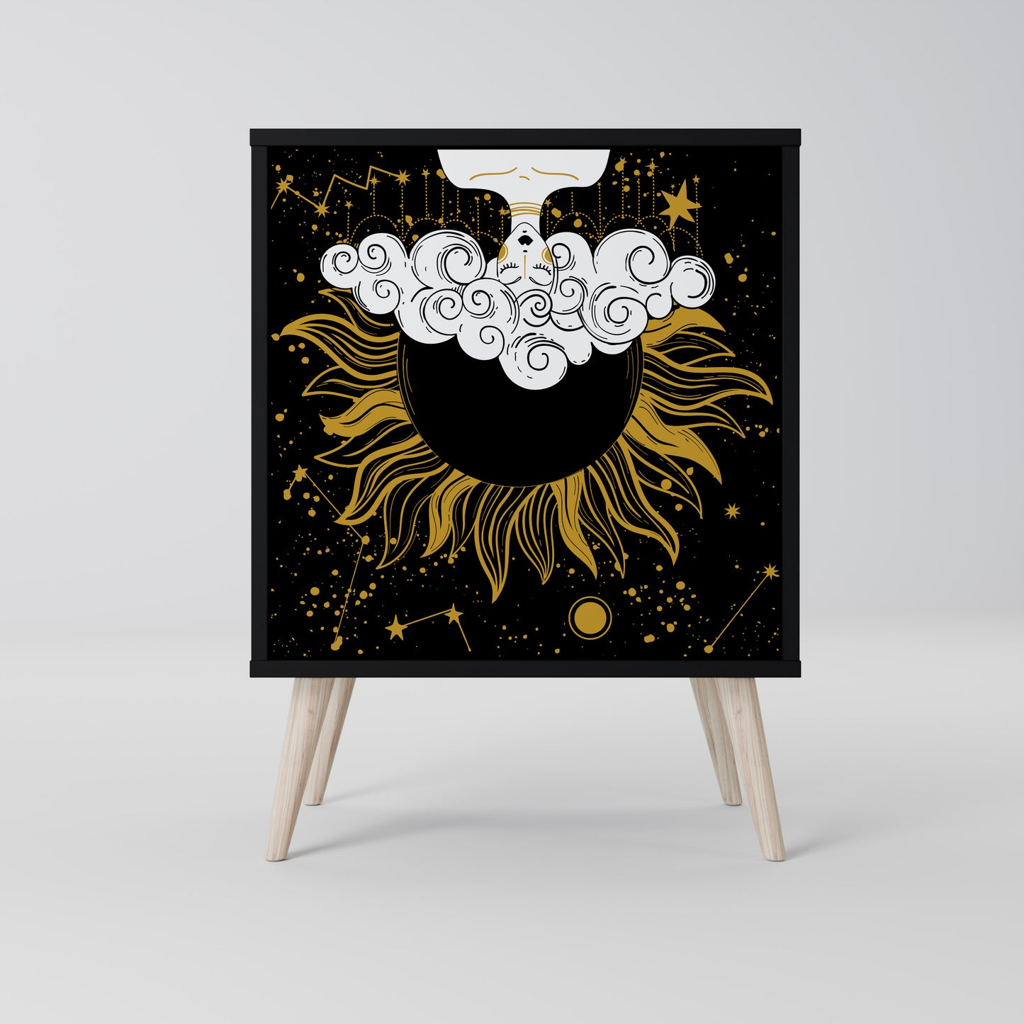 STELLAR CONSTELLATIONS 1-Door Sideboard in Black Finish