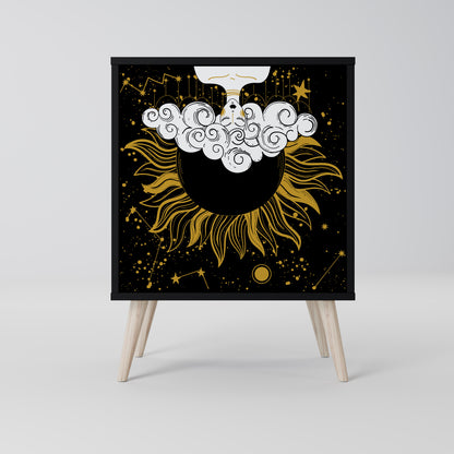 STELLAR CONSTELLATIONS 1-Door Sideboard in Black Finish