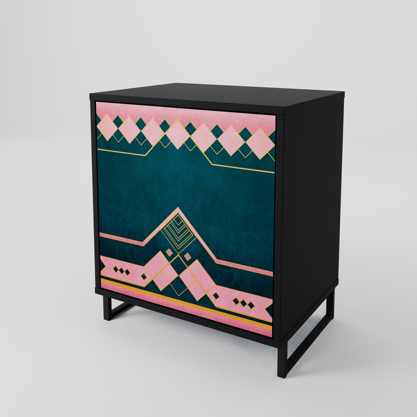 ROYAL COMPOSITION 1-Door Sideboard in Black Finish