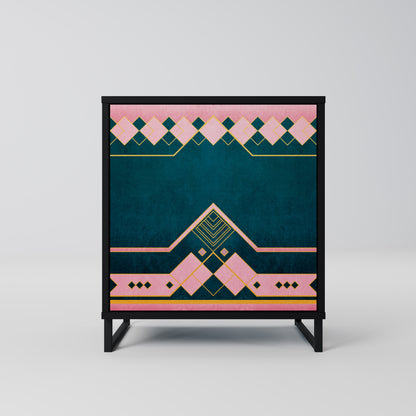 ROYAL COMPOSITION 1-Door Sideboard in Black Finish