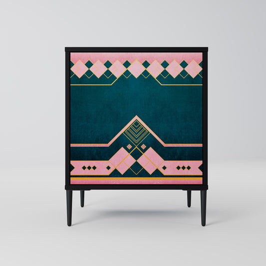 ROYAL COMPOSITION 1-Door Sideboard in Black Finish