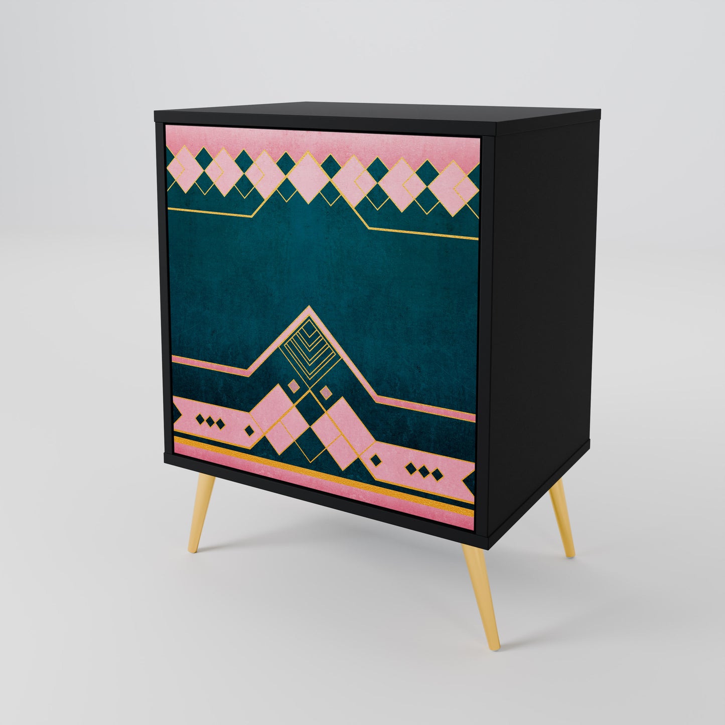 ROYAL COMPOSITION 1-Door Sideboard in Black Finish