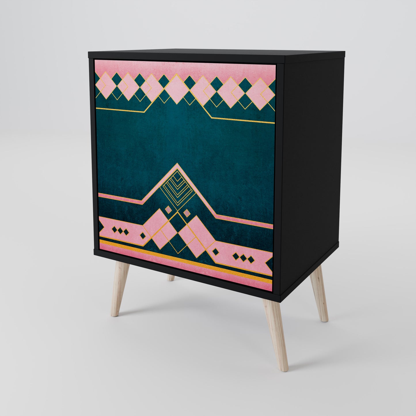 ROYAL COMPOSITION 1-Door Sideboard in Black Finish