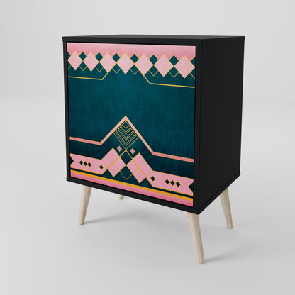 ROYAL COMPOSITION 1-Door Sideboard in Black Finish