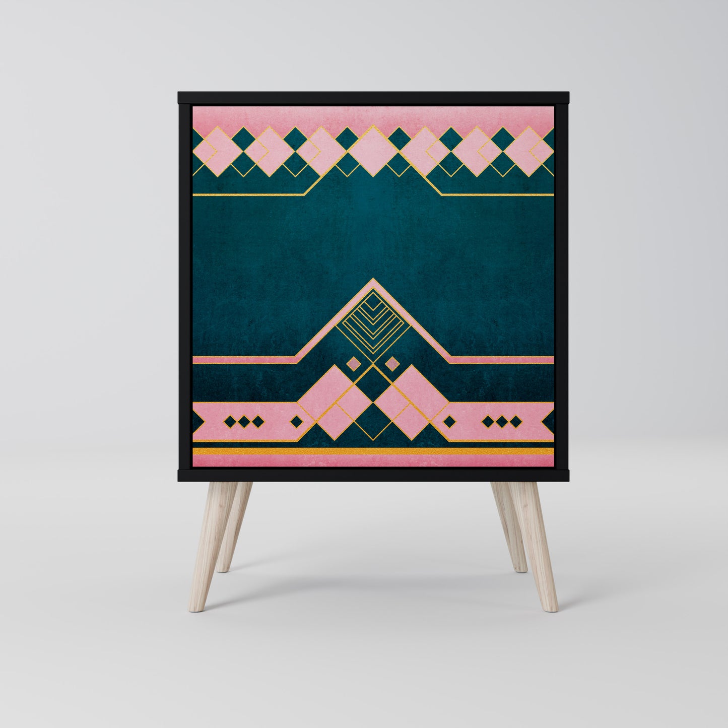 ROYAL COMPOSITION 1-Door Sideboard in Black Finish