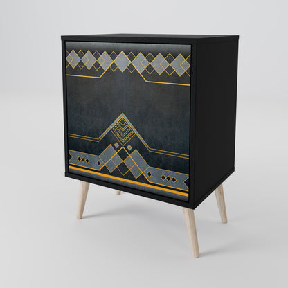 ROYAL ORDINARINESS 1-Door Sideboard in Black Finish