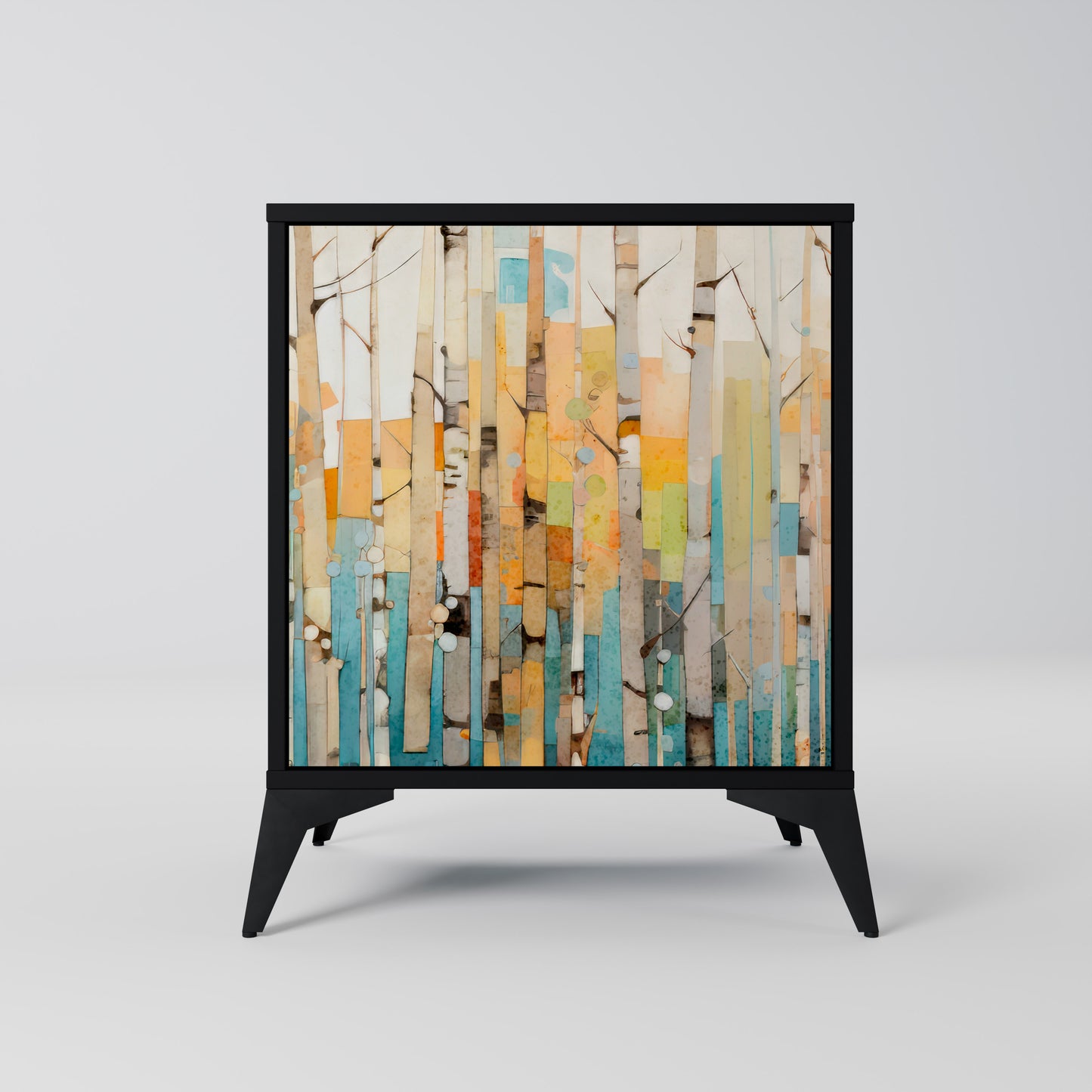 BIRCH KALEIDOSCOPE 1-Door Sideboard in Black Finish