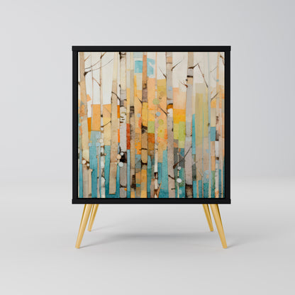 BIRCH KALEIDOSCOPE 1-Door Sideboard in Black Finish