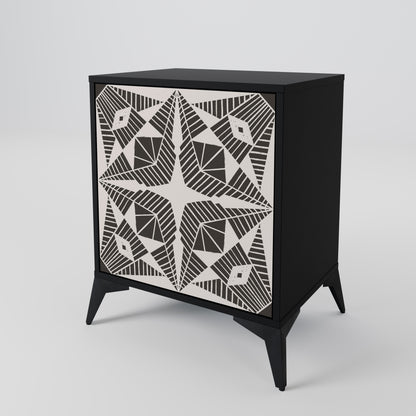 MONOCHROME NEXUS 1-Door Sideboard in Black Finish