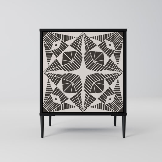MONOCHROME NEXUS 1-Door Sideboard in Black Finish