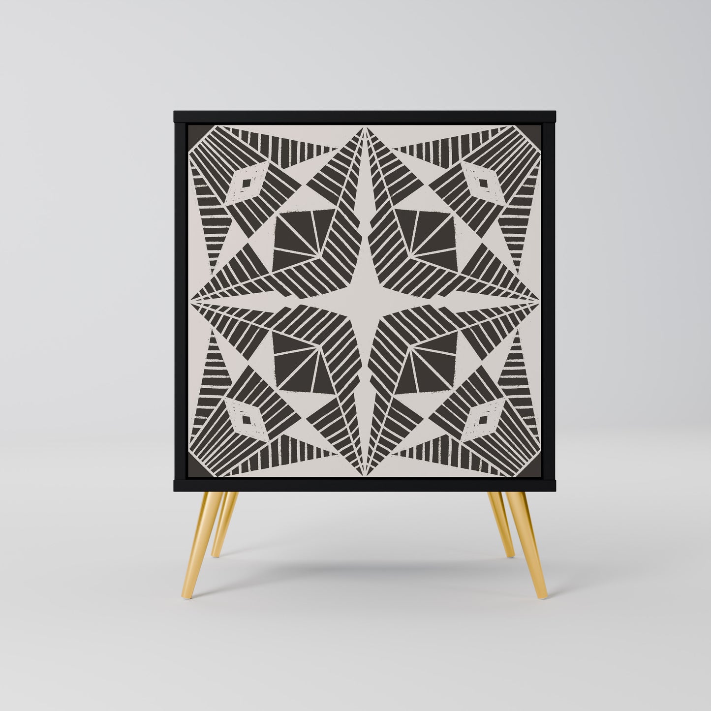 MONOCHROME NEXUS 1-Door Sideboard in Black Finish