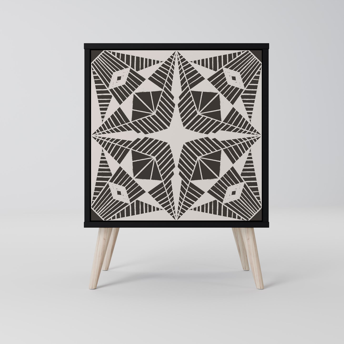 MONOCHROME NEXUS 1-Door Sideboard in Black Finish