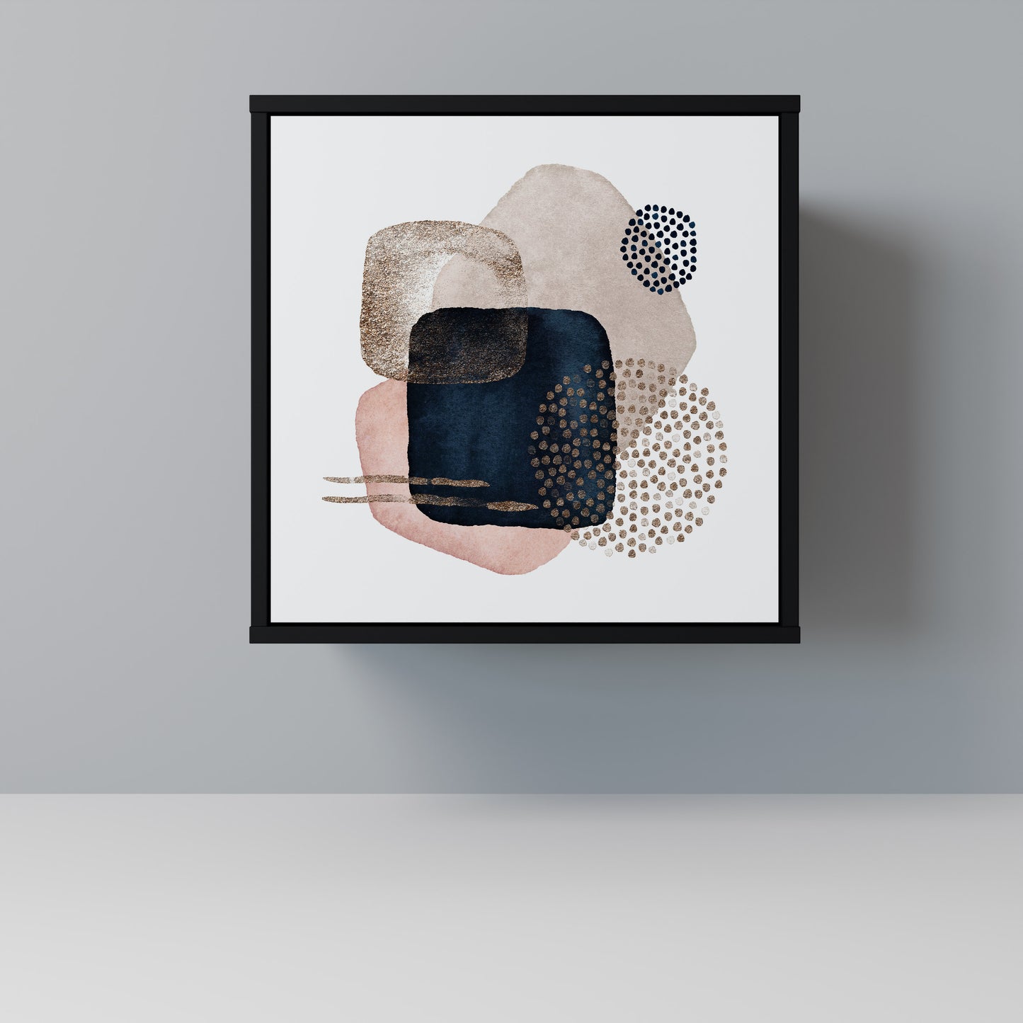 COLORFUL SHAPES 1-Door Sideboard in Black Finish