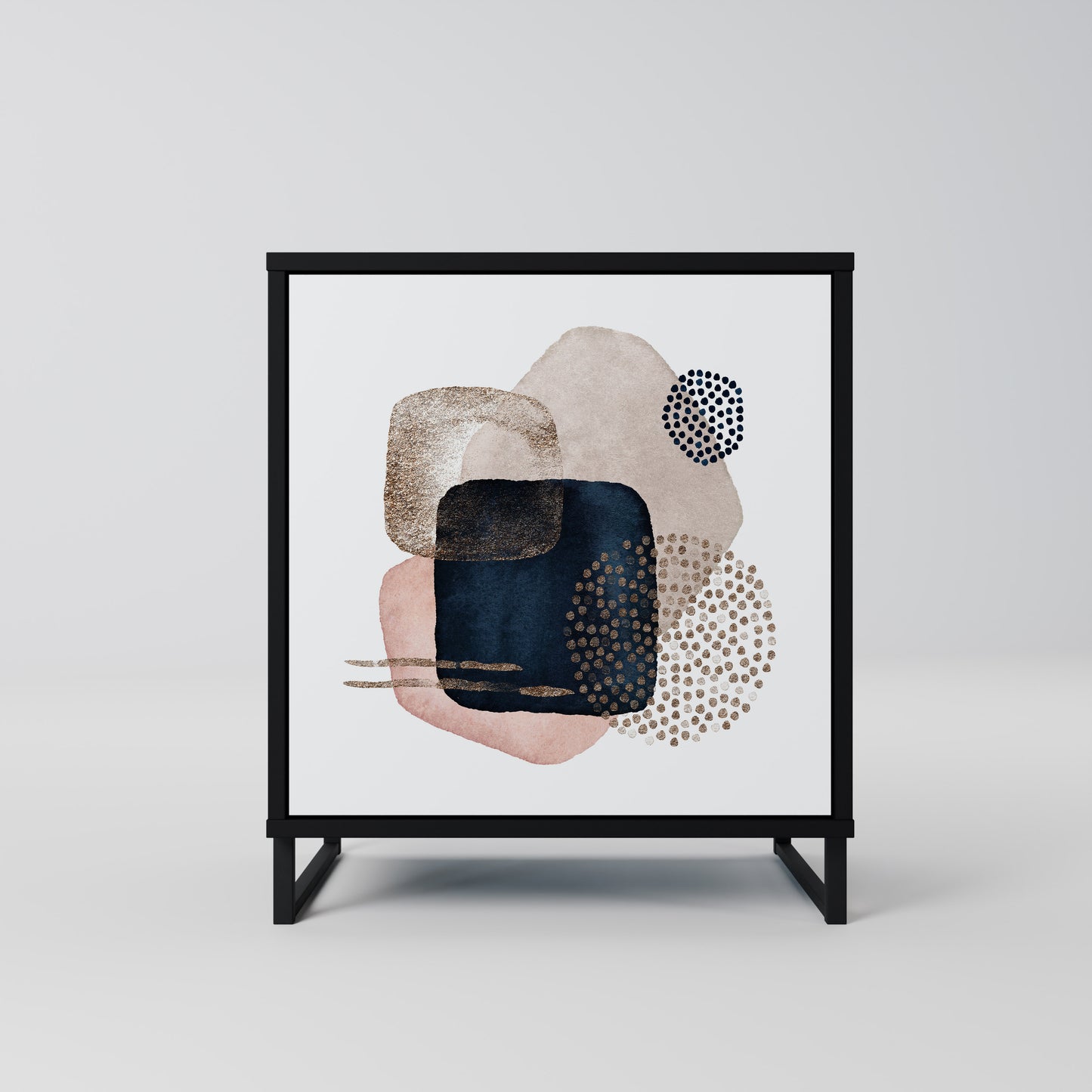 COLORFUL SHAPES 1-Door Sideboard in Black Finish