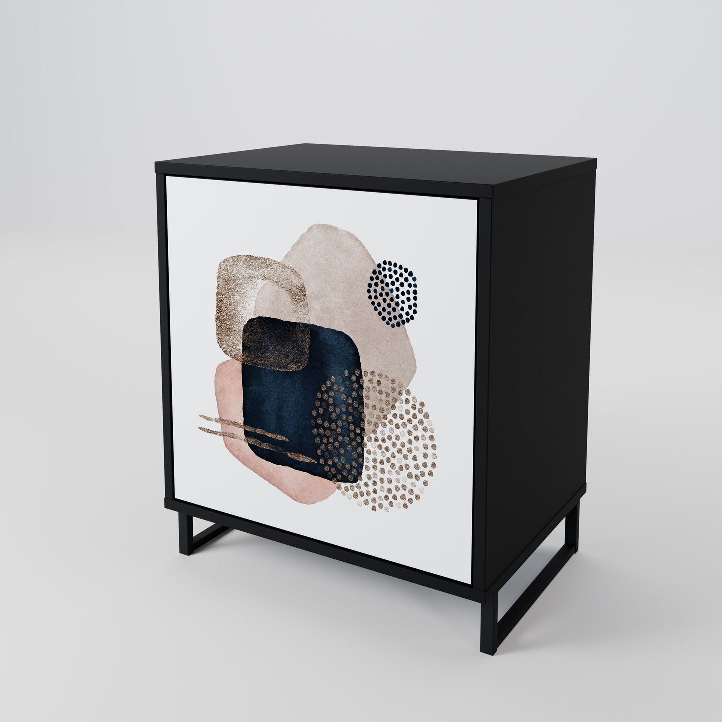 COLORFUL SHAPES 1-Door Sideboard in Black Finish