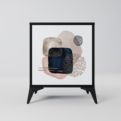 COLORFUL SHAPES 1-Door Sideboard in Black Finish