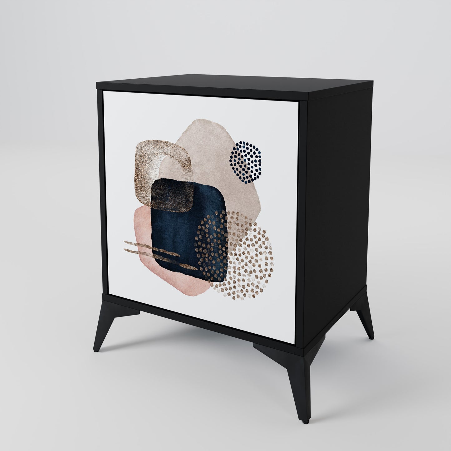 COLORFUL SHAPES 1-Door Sideboard in Black Finish