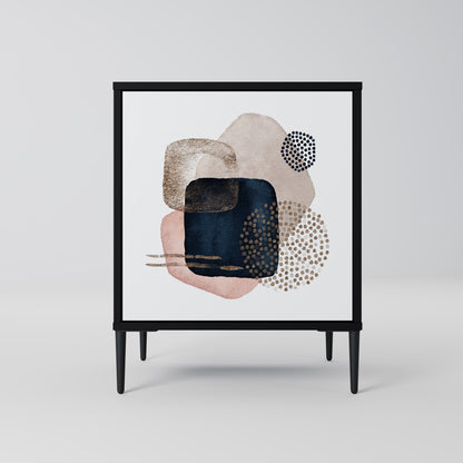 COLORFUL SHAPES 1-Door Sideboard in Black Finish