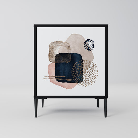 COLORFUL SHAPES 1-Door Sideboard in Black Finish