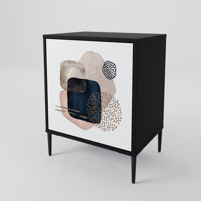 COLORFUL SHAPES 1-Door Sideboard in Black Finish