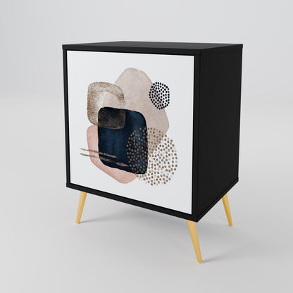 COLORFUL SHAPES 1-Door Sideboard in Black Finish
