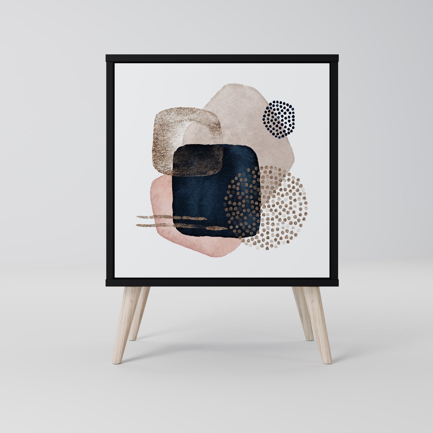 COLORFUL SHAPES 1-Door Sideboard in Black Finish