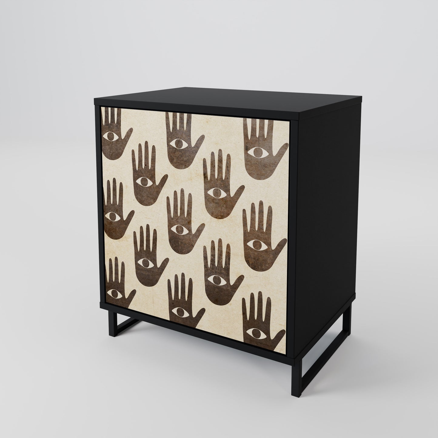 SEE MORE 1-Door Sideboard in Black Finish