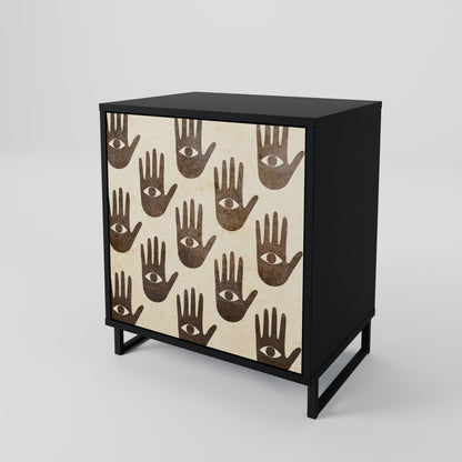SEE MORE 1-Door Sideboard in Black Finish