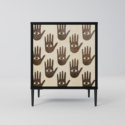 SEE MORE 1-Door Sideboard in Black Finish