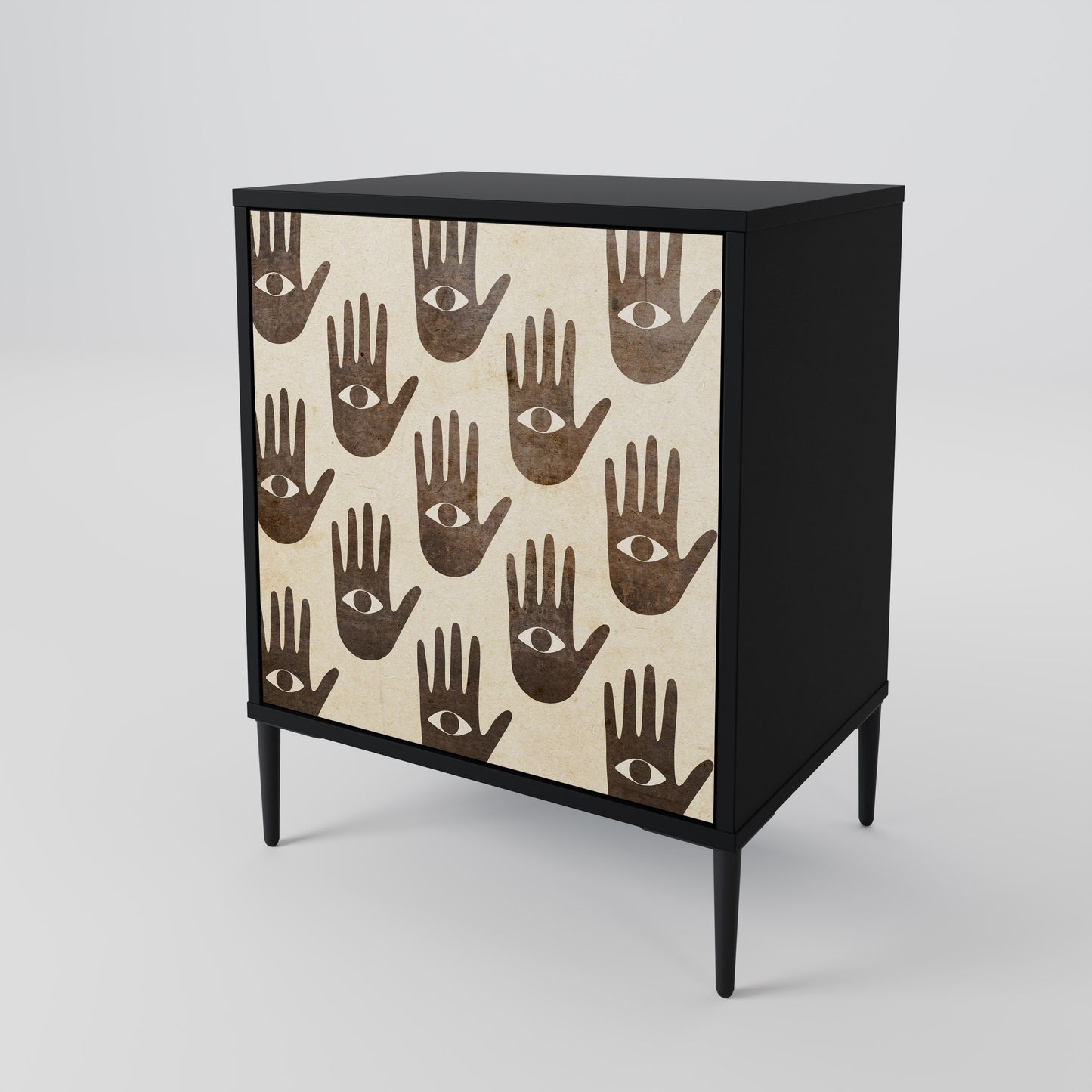SEE MORE 1-Door Sideboard in Black Finish