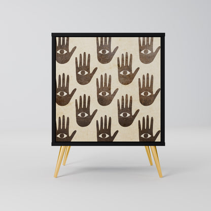 SEE MORE 1-Door Sideboard in Black Finish