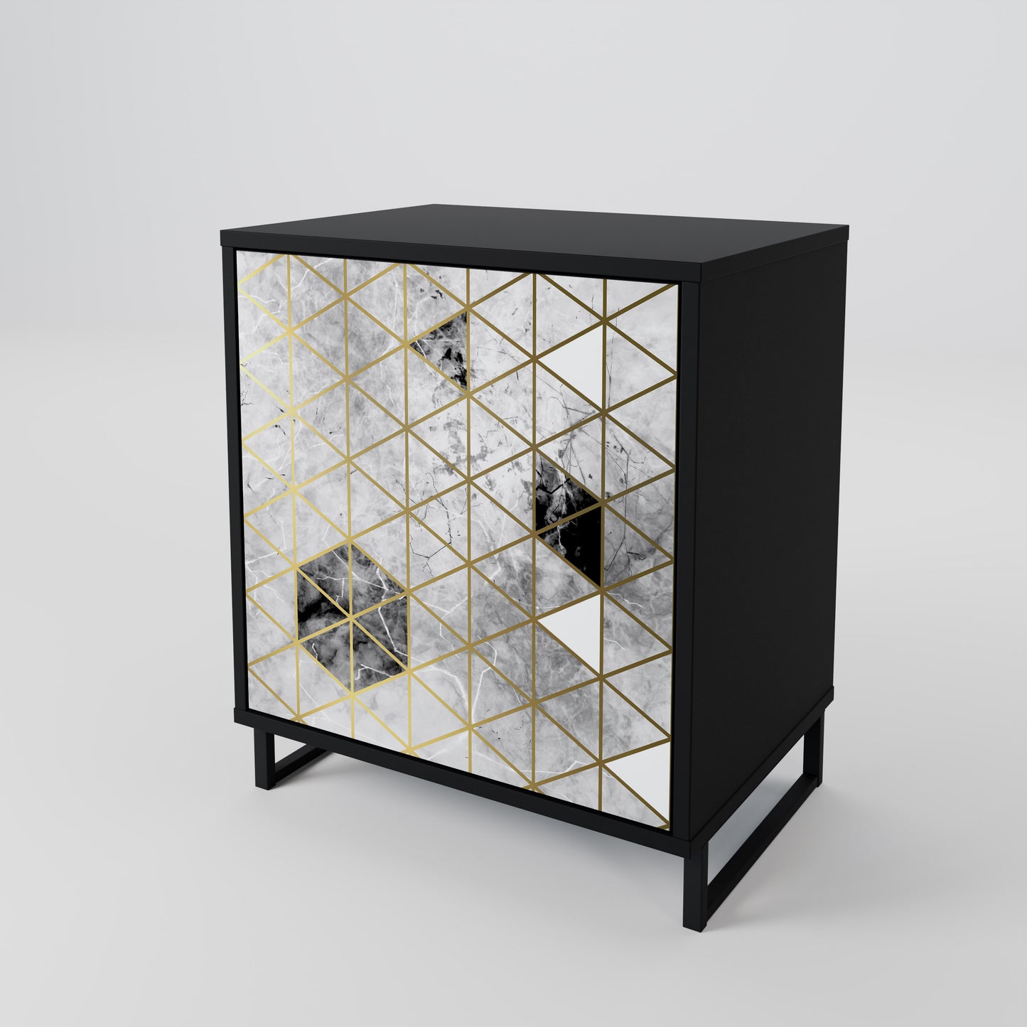 ASHEN ARIA 1-Door Sideboard in Black Finish