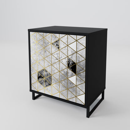 ASHEN ARIA 1-Door Sideboard in Black Finish