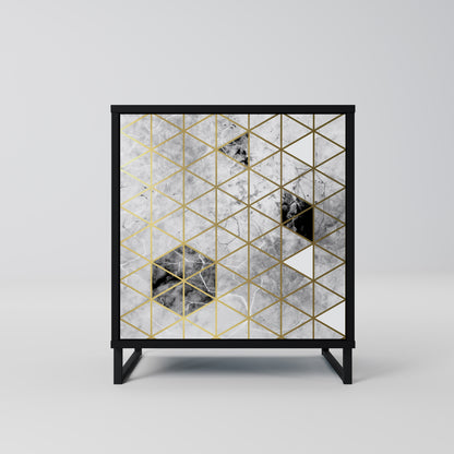 ASHEN ARIA 1-Door Sideboard in Black Finish