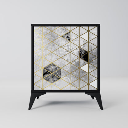 ASHEN ARIA 1-Door Sideboard in Black Finish